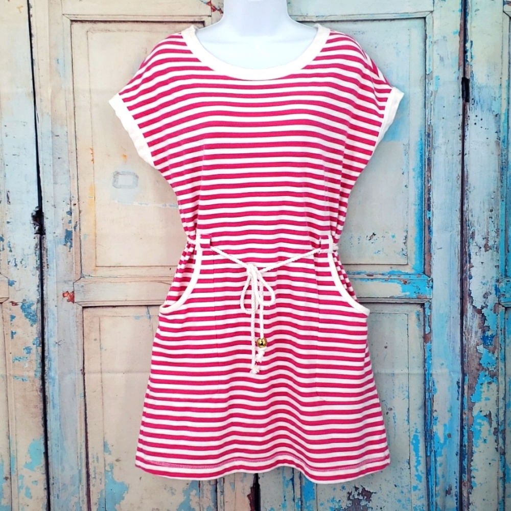 Lilly Pulitzer Striped Pink and White Casual Dress or Swim Cover Up